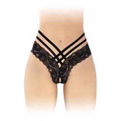 Tanga ouvert Anne - noir