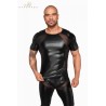 T-shirt wetlook et filet H056