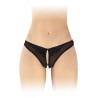 String ouvert avec perles Sophie - noir
