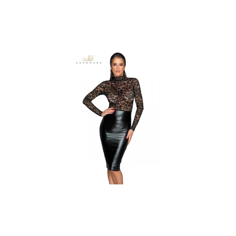 Robe wetlook et dentelle F228