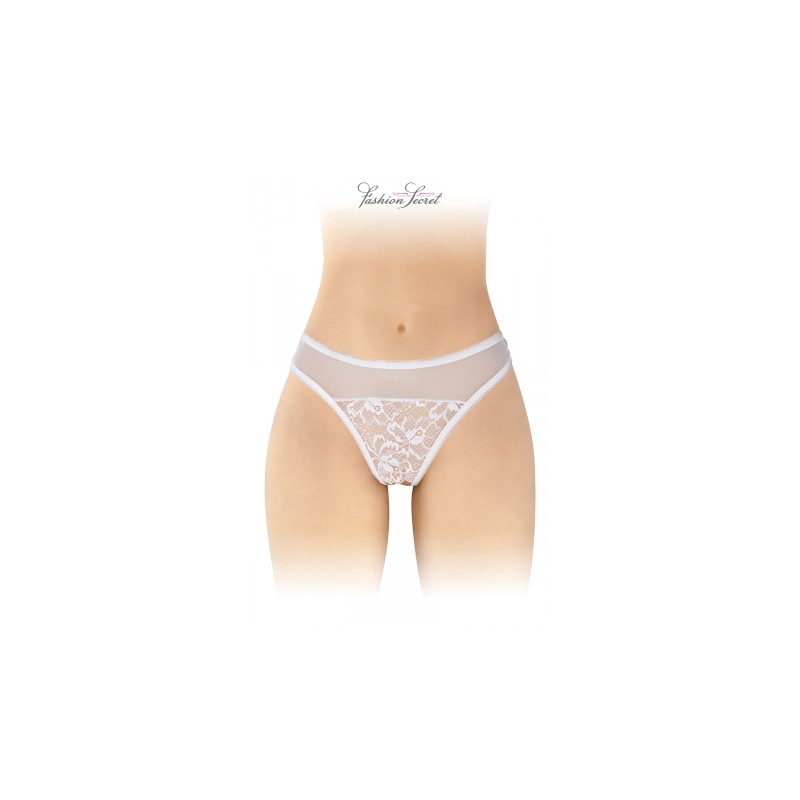 Tanga blanc ouvert Ava - Fashion Secret