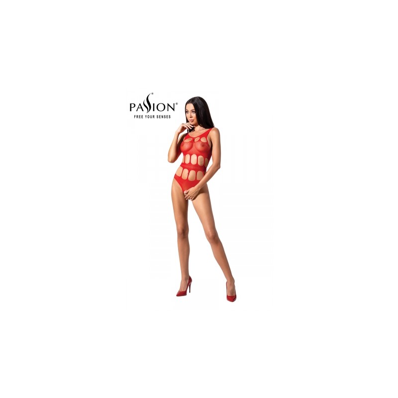 Body ouvert résille BS083 - Rouge