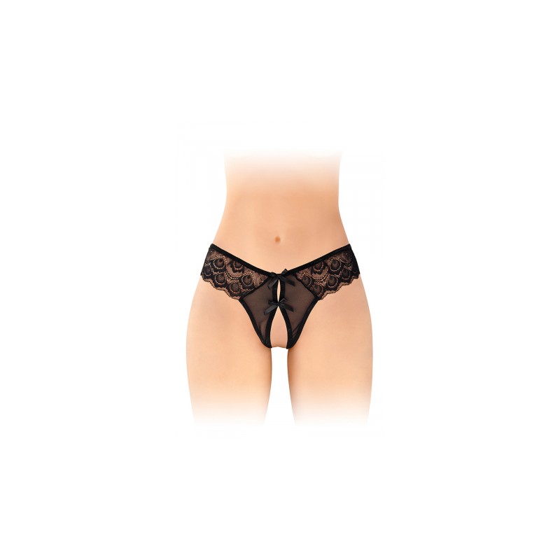 String ouvert Alicia noir - Fashion Secret