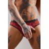 Slip type brésilien ouvert zébré rouge et noir - Regnes