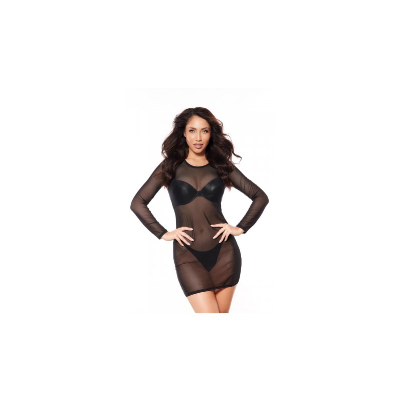 Robe tulle noir V-10639 - Axami
