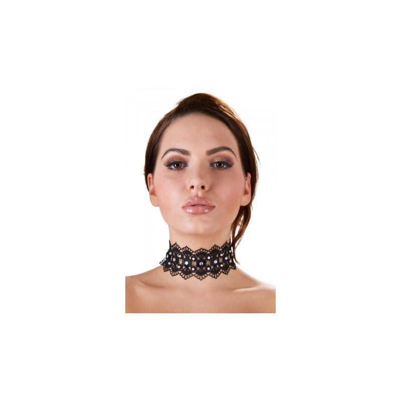 Collier brodé avec strass - Cotelli Accessoires