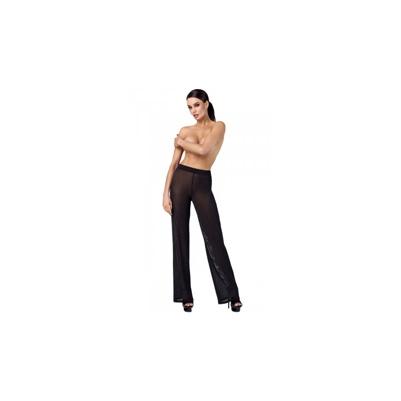Pantalon en maille pailletée Onyx F374 - Noir Handmade