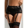 Porte-jarretelles dentelle large Noir - Litolu Lingerie