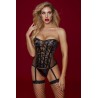 Ensemble guêpière, string et bas noir - J Lingerie