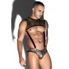 Ensemble top court à bretelles et slip doré - J Lingerie