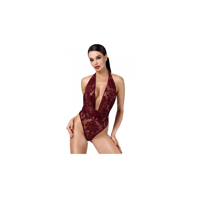 Body en tulle floqué Kink Royal F386 - Noir Handmade