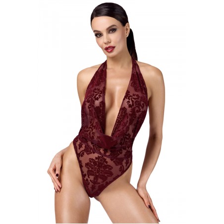 Body en tulle floqué Kink Royal F386 - Noir Handmade