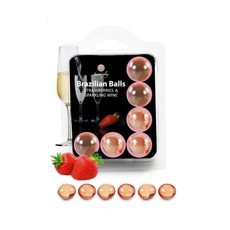 6 Brazilian Balls - fraise & champagne