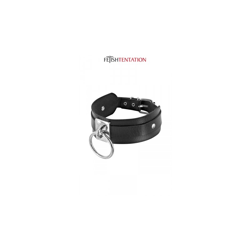 Collier BDSM large avec anneau - Fetish Tentation
