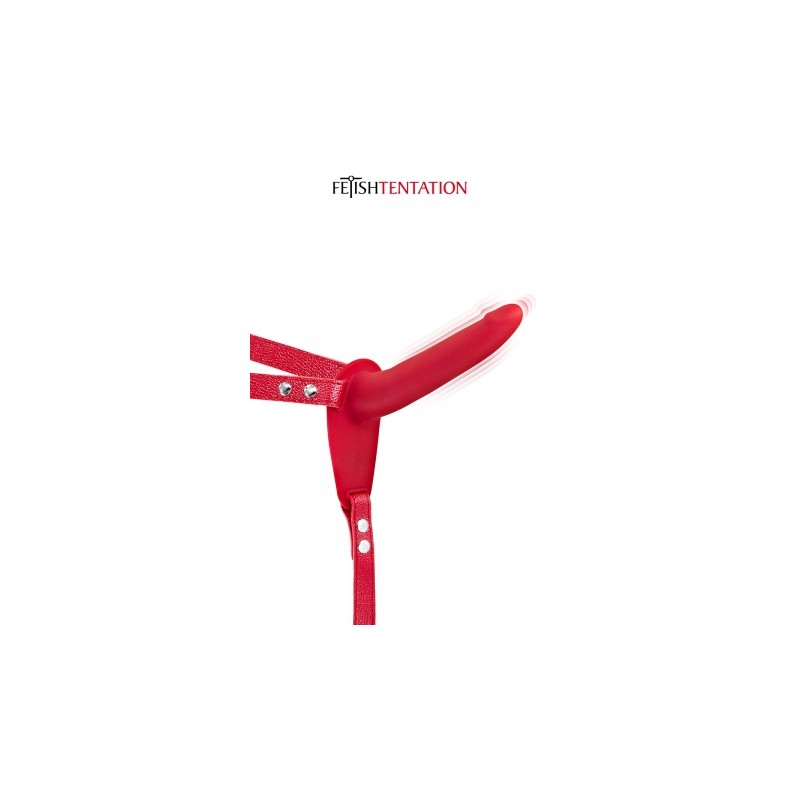 Gode ceinture rouge vibrant Fetish Tentation