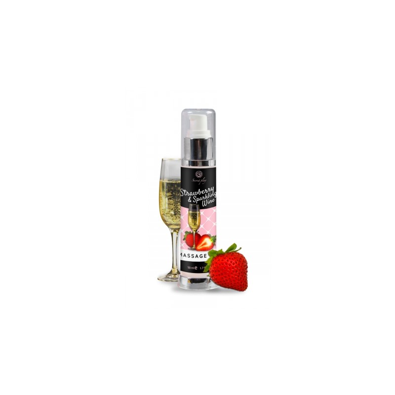 Huile de massage fraise et vin pétillant - Secret Play