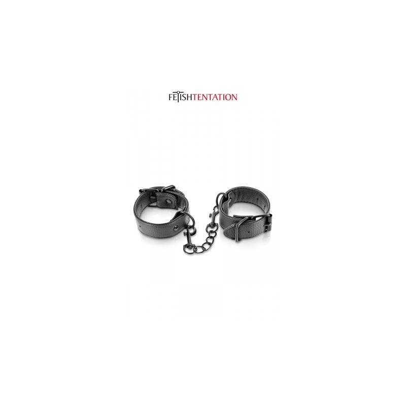 Menottes simili cuir ajustables - Fetish Tentation