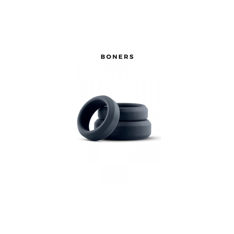 Kit de 3 anneaux de pénis larges - Boners