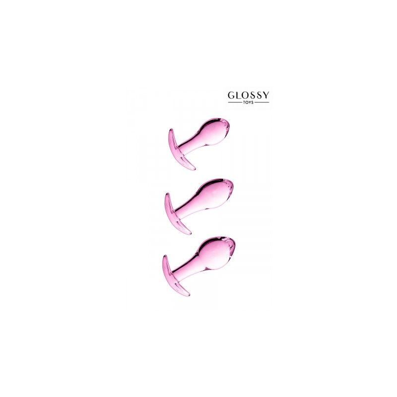 Set 3 plugs anal en verre Glossy Toys n° 17 Pink