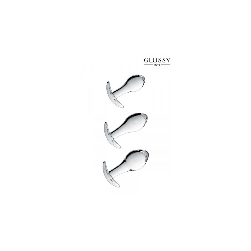 Set 3 plugs anal en verre Glossy Toys n° 17
