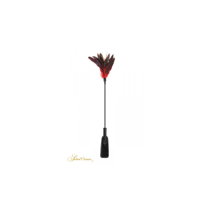 Tapette à plumes rouges et noires - Sweet caress