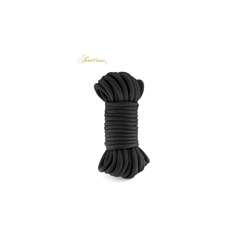 Corde de bondage noire 10m - Sweet Caress