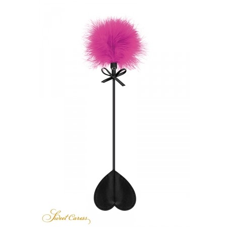 Tapette coeur avec pompon fuchsia - Sweet Caress