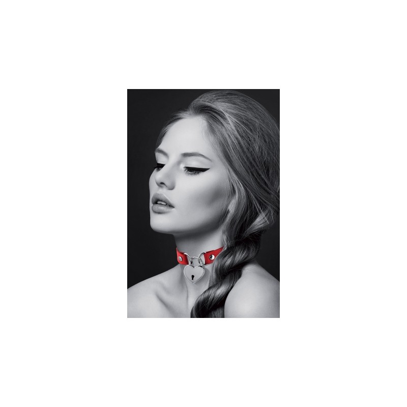 Collier rouge cadenas coeur - Bijoux Pour Toi