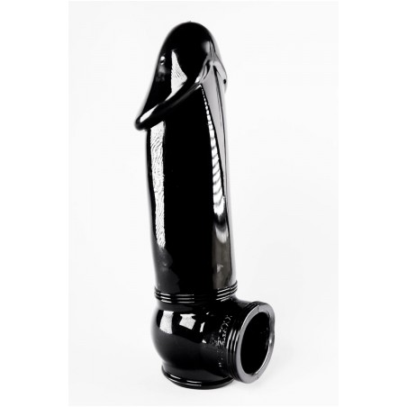 Gaine de pénis semi-réaliste noire 19x4,5 cm - Zizi