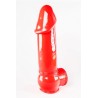 Gaine de pénis semi-réaliste rouge 19x4,5 cm - Zizi