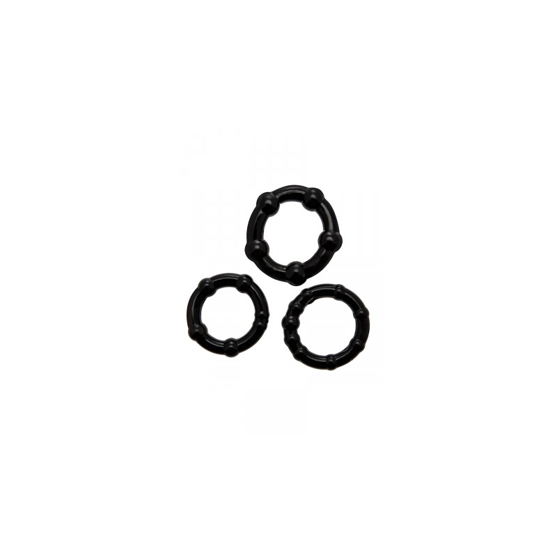 Set 3 Cockrings noir Babooom - Wooomy