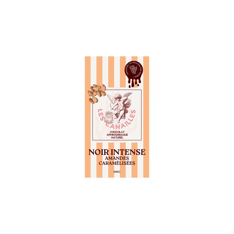 Chocolat noir amandes caramélisées - Tablette 100g - Les canailles