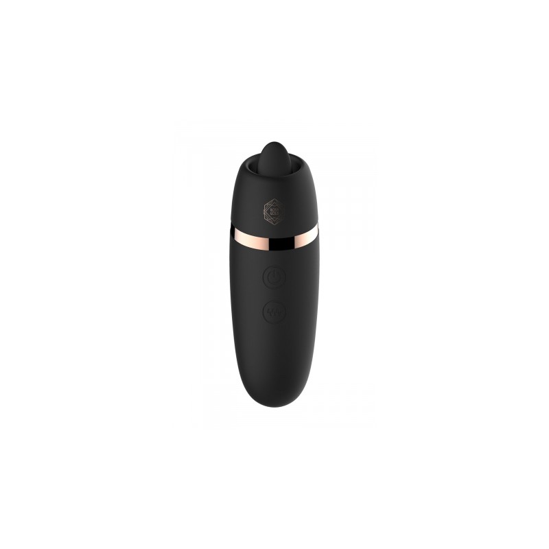 Stimulateur 2 en 1 avec langue vibrante - Rosy Gold
