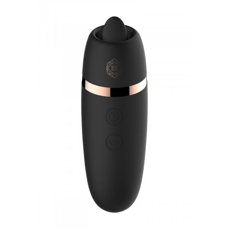 Stimulateur 2 en 1 avec langue vibrante - Rosy Gold