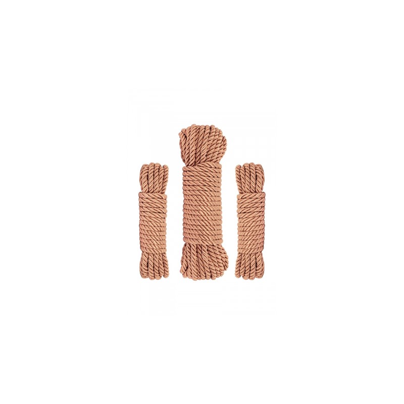 Coffret 3 cordes de bondage Premium - Rosy Gold