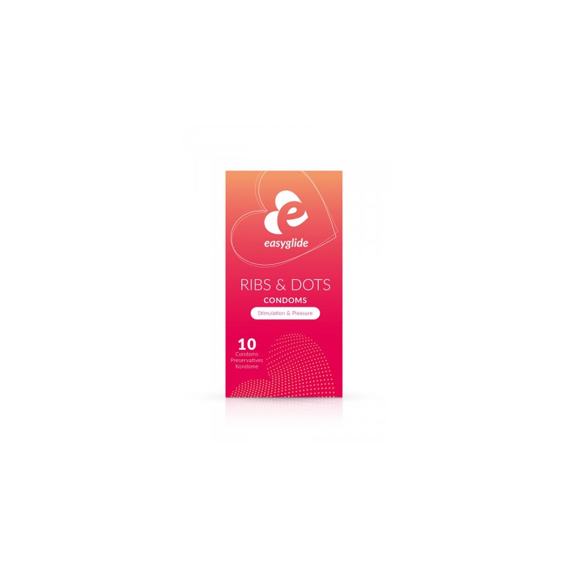 10 préservatifs Ribs and Dots - EasyGlide